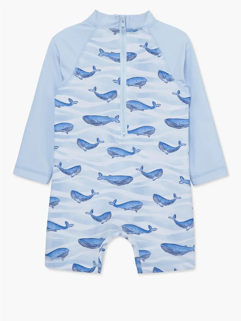 Little Me Whale Long Sleeve Rashguard Swimsuit